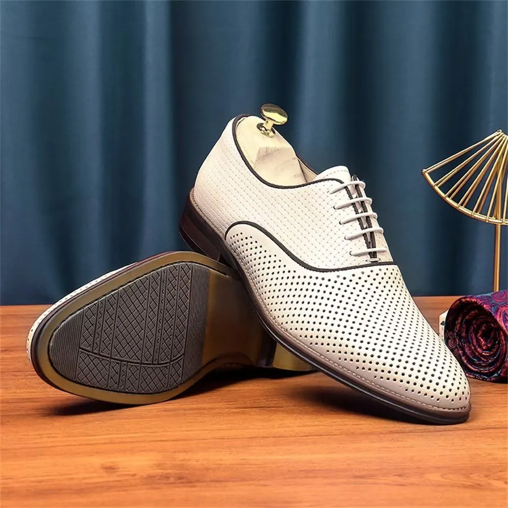 Embossed Elegance Exotic Round Toe Oxford Dress Shoes