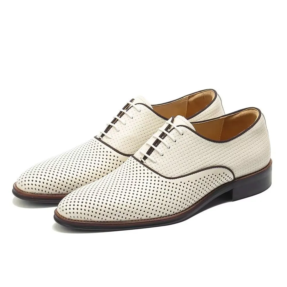 Embossed Elegance Exotic Round Toe Oxford Dress Shoes