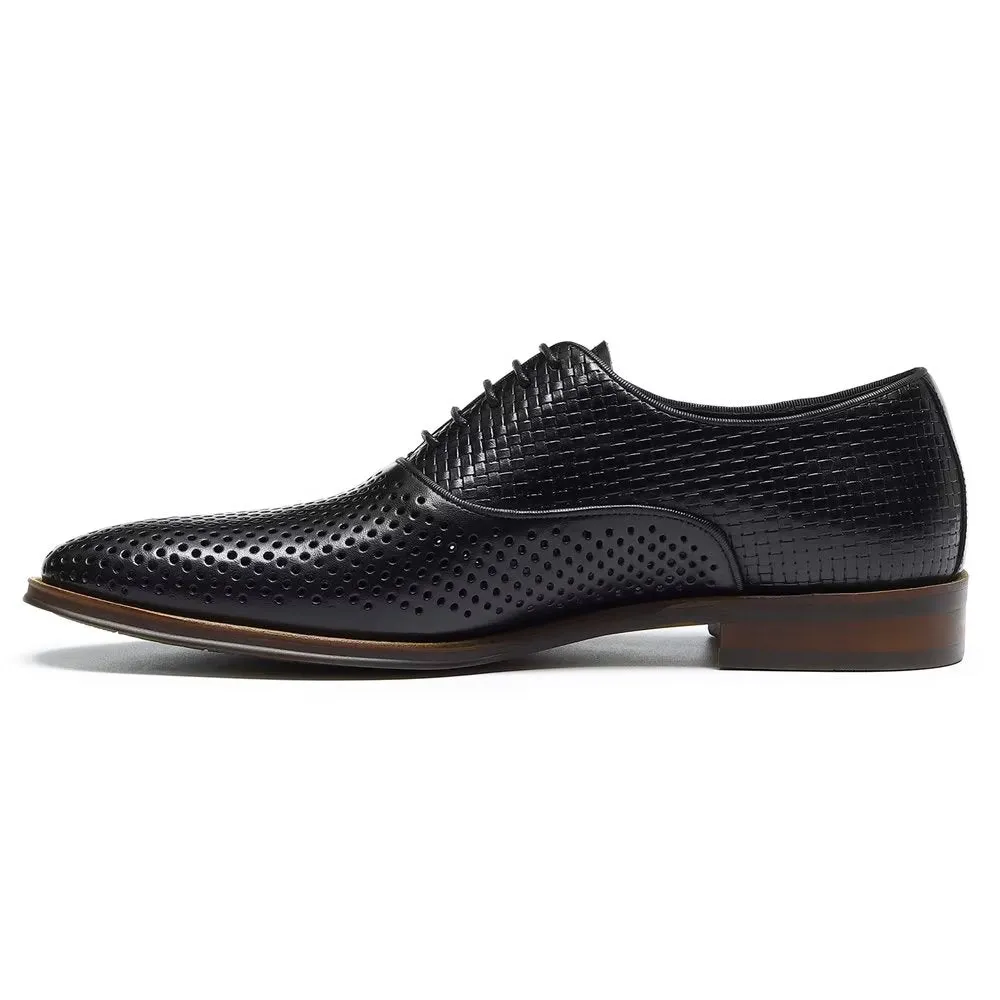 Embossed Elegance Exotic Round Toe Oxford Dress Shoes