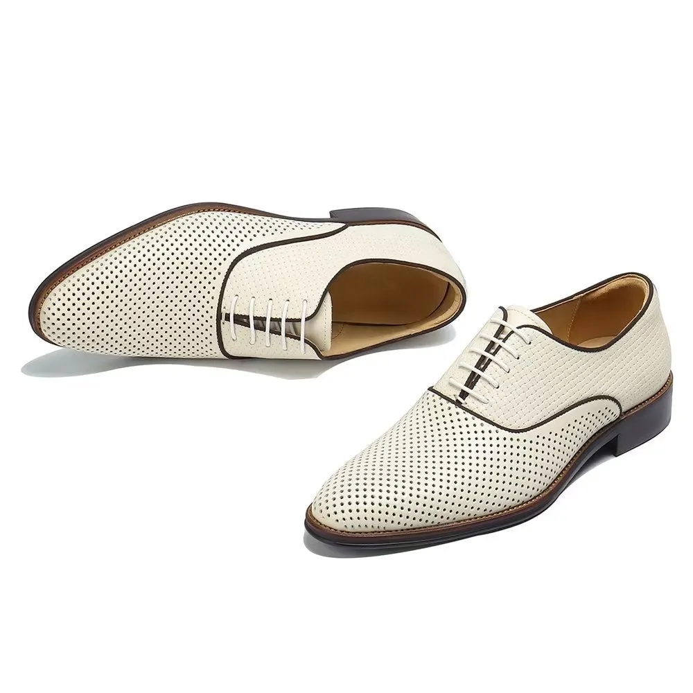 Embossed Elegance Exotic Round Toe Oxford Dress Shoes