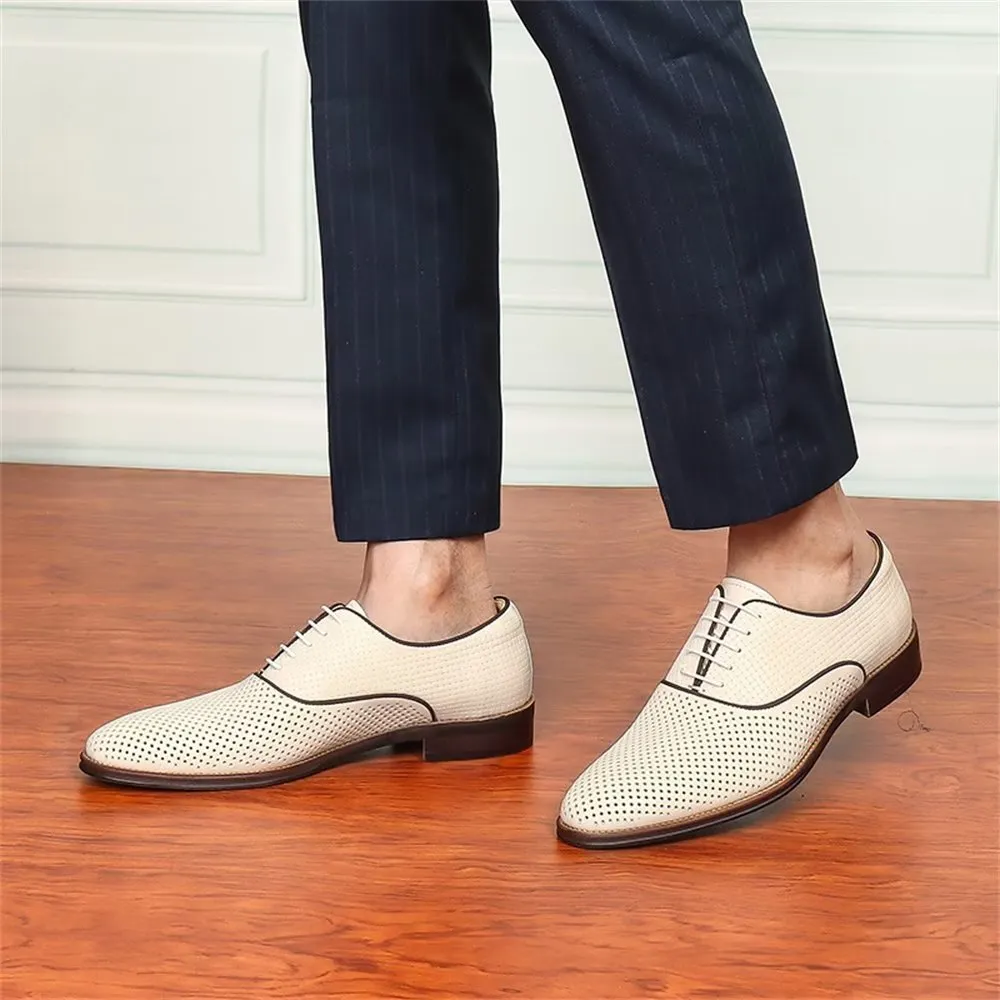 Embossed Elegance Exotic Round Toe Oxford Dress Shoes
