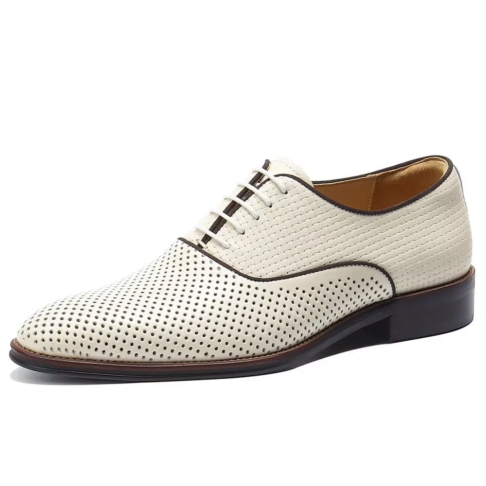 Embossed Elegance Exotic Round Toe Oxford Dress Shoes