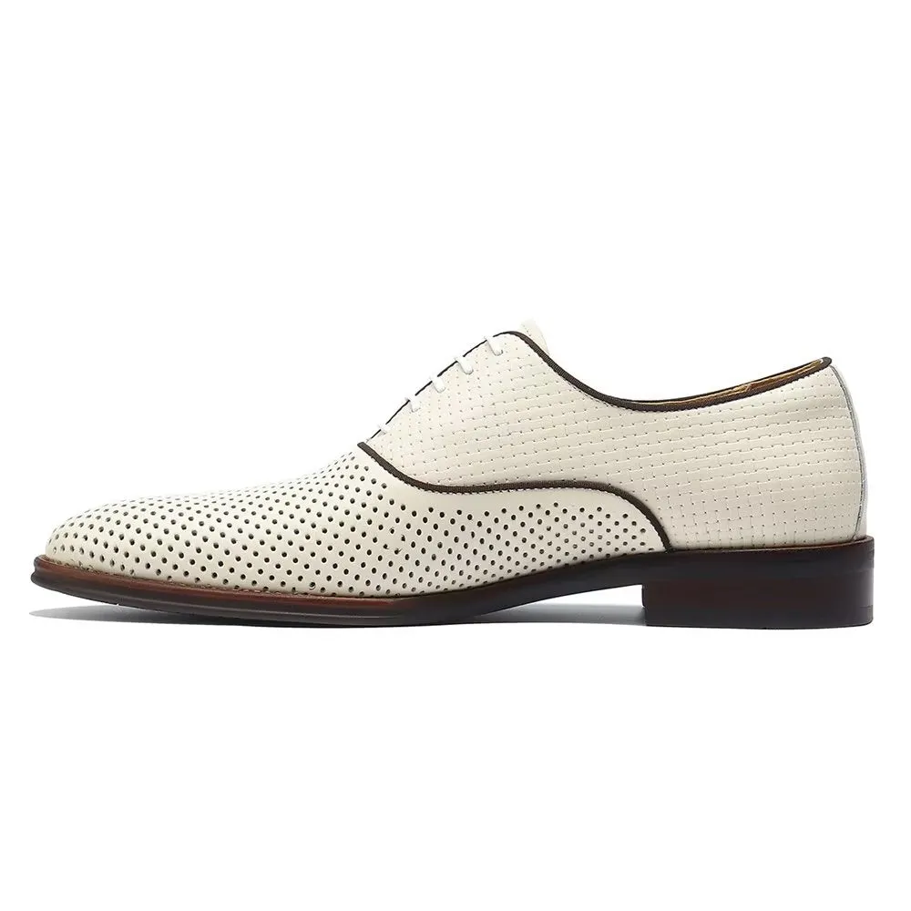 Embossed Elegance Exotic Round Toe Oxford Dress Shoes