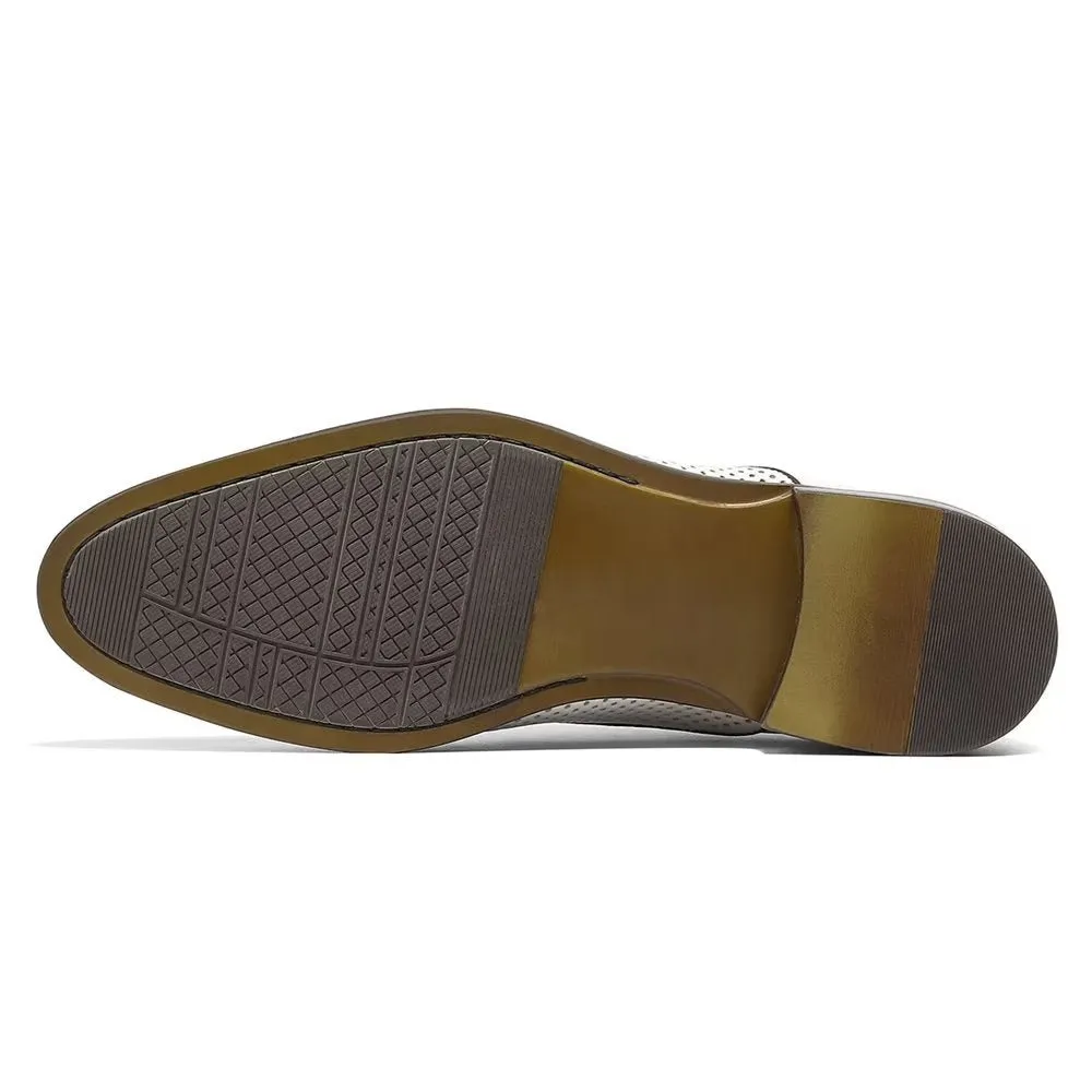 Embossed Elegance Exotic Round Toe Oxford Dress Shoes