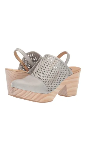 Free People Logan Grey Leather Clogs