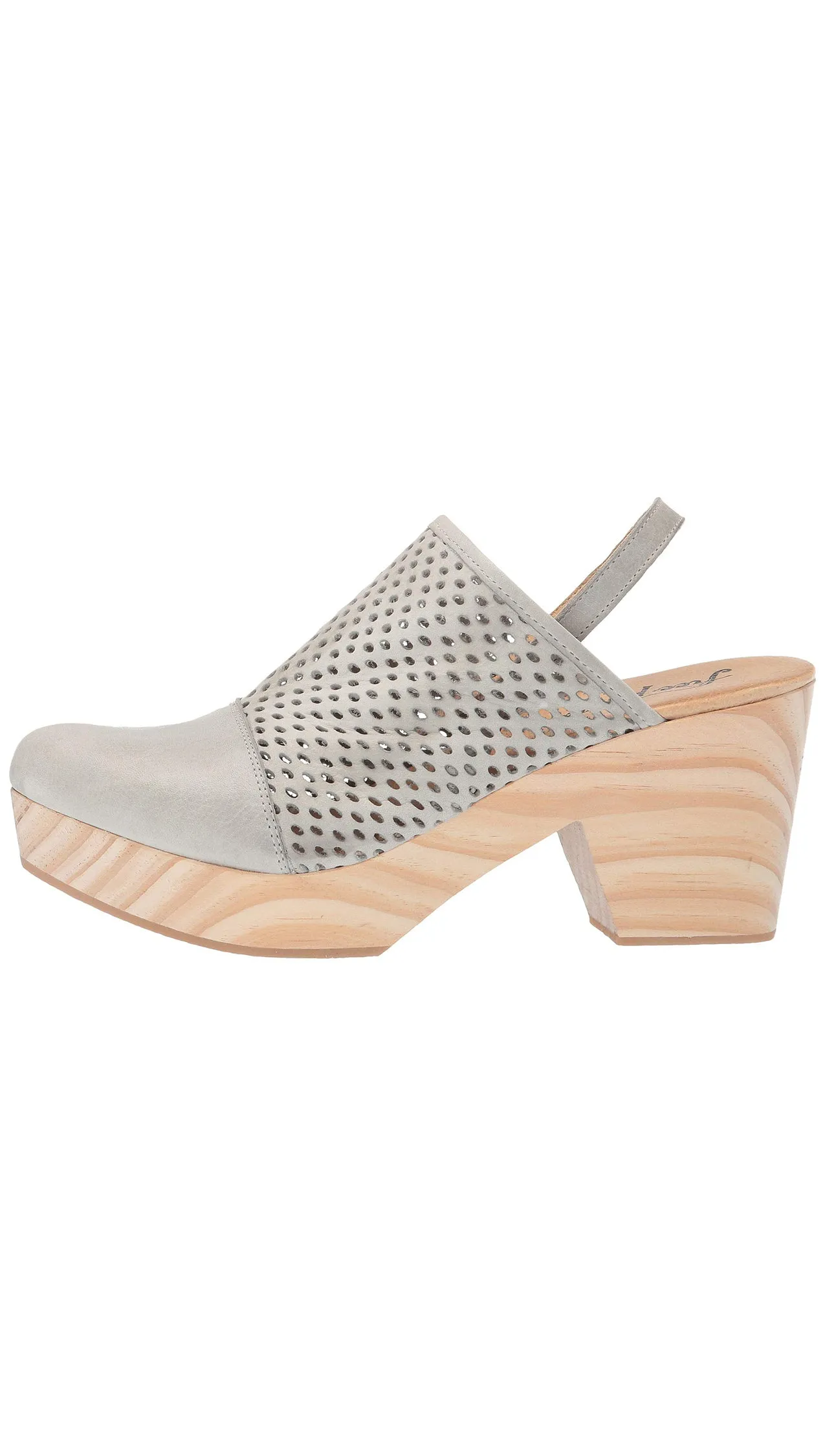 Free People Logan Grey Leather Clogs