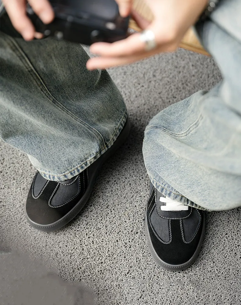 German Retro Thick-Soled Sports Small Black All-Match Men's Casual Shoes