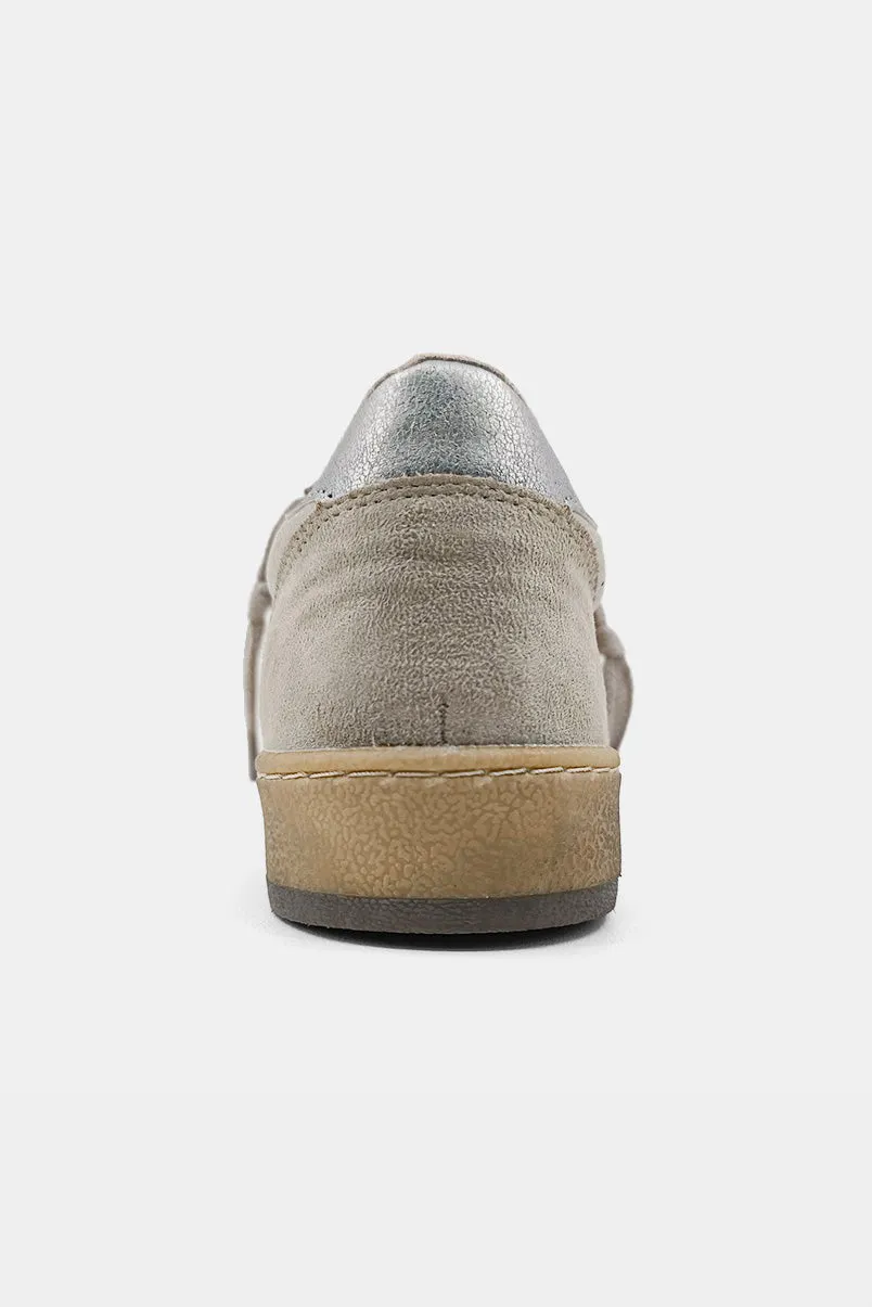 Gold Faux Leather And Suede Salma Sneakers
