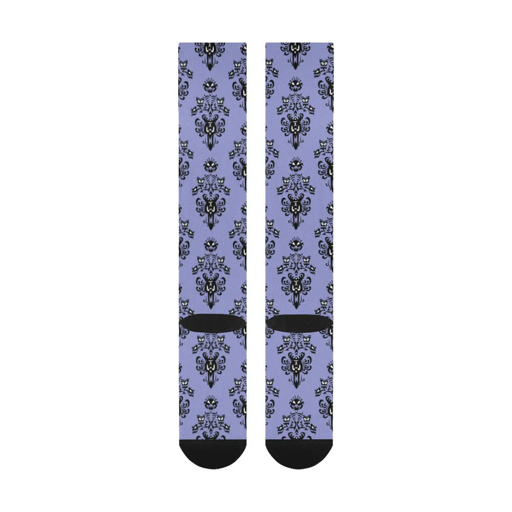Haunted Mansion Wallpaper Over-The-Calf Socks