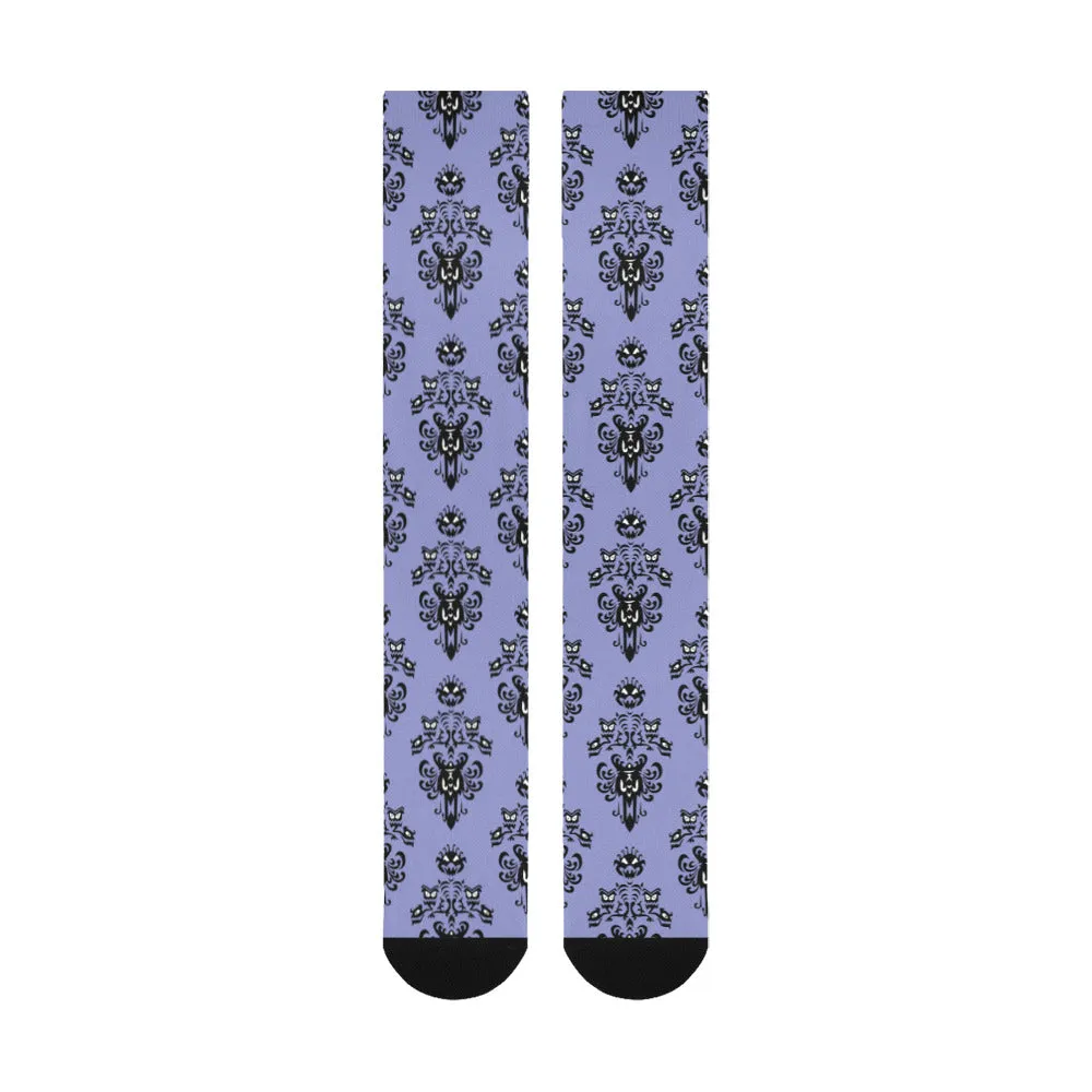 Haunted Mansion Wallpaper Over-The-Calf Socks