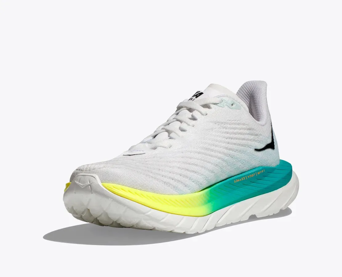 Hoka Womens Mach 5- White/Blue Glass (1127894-WBGL)