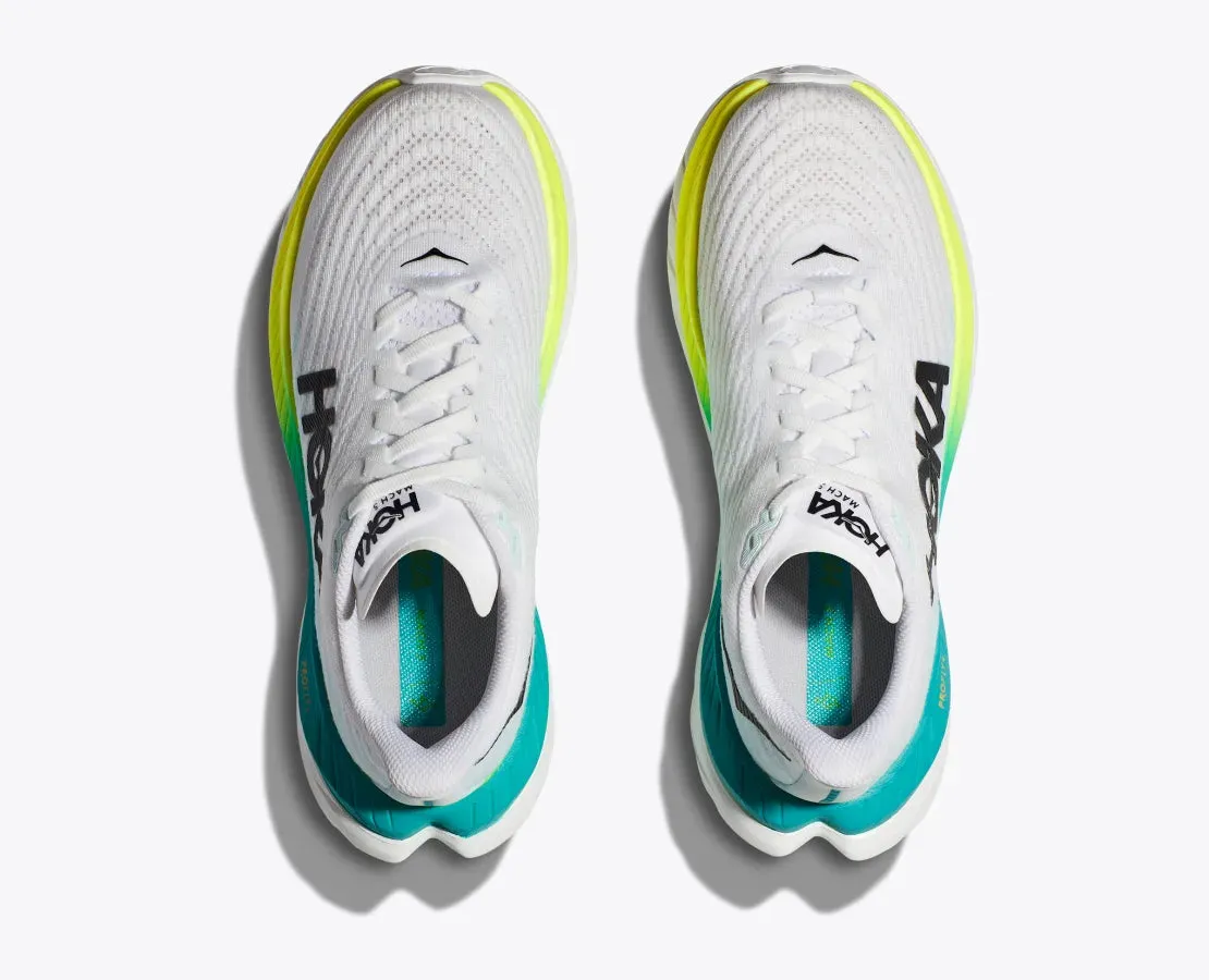 Hoka Womens Mach 5- White/Blue Glass (1127894-WBGL)
