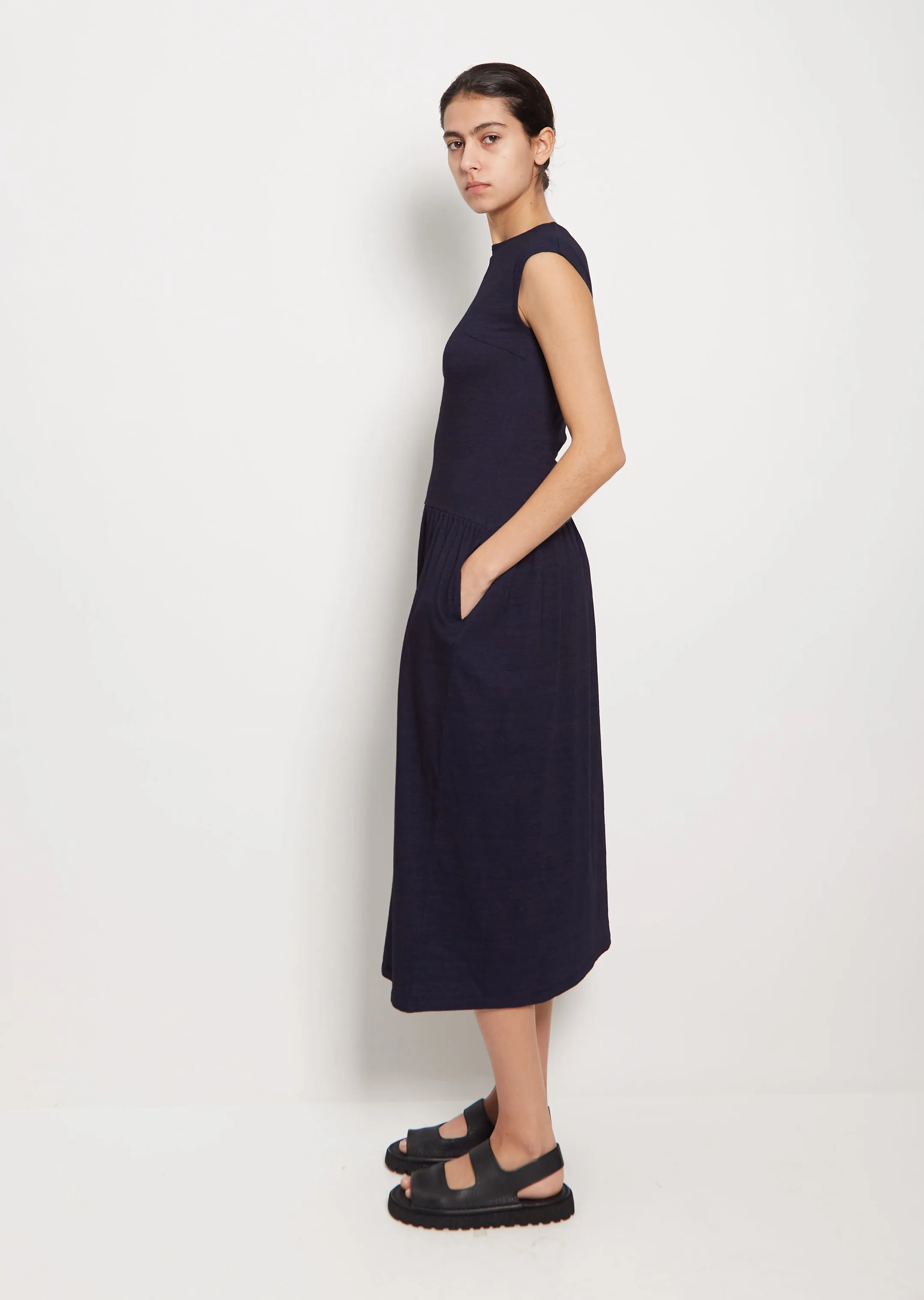 Indigo Slub Knit Dress