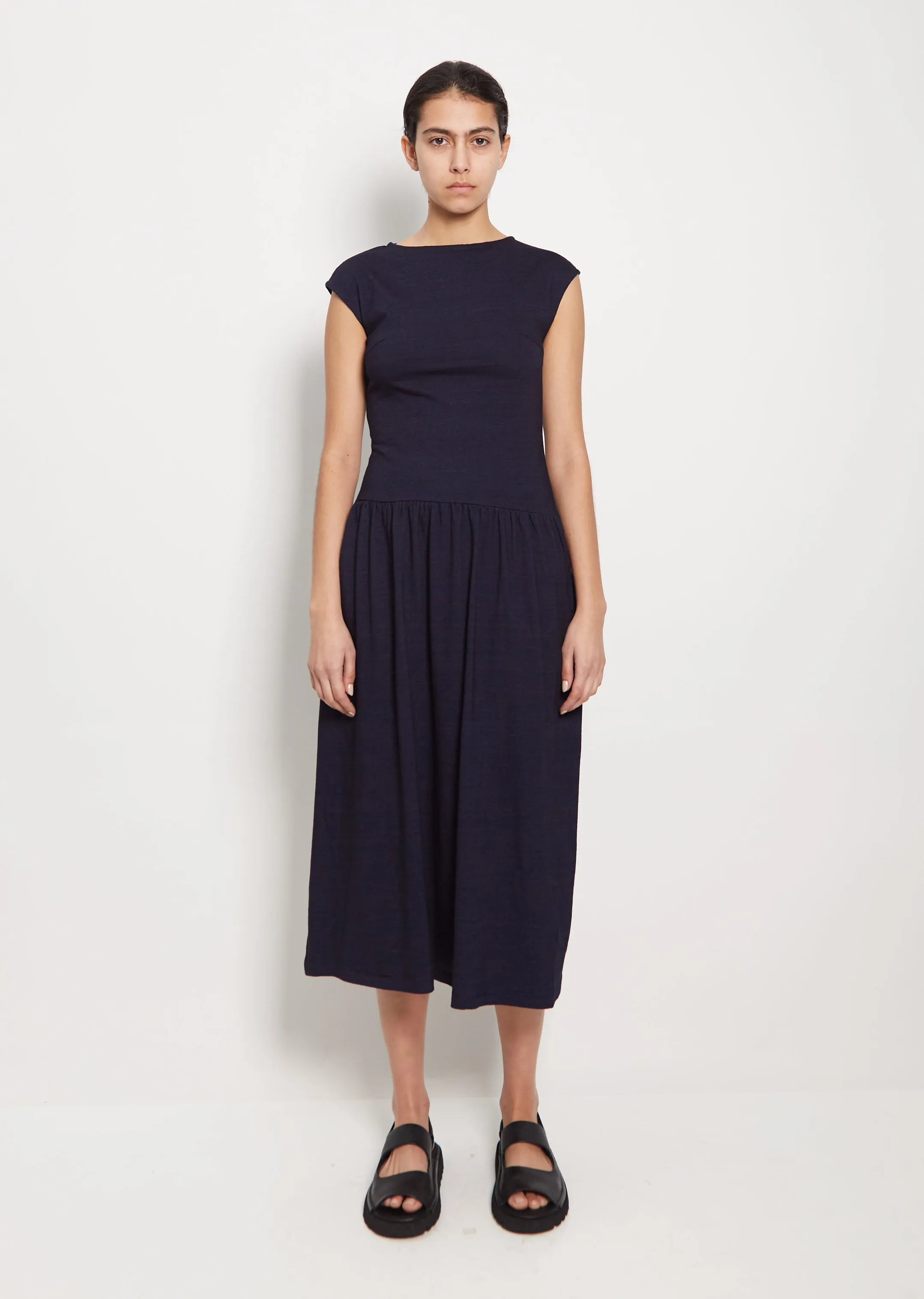 Indigo Slub Knit Dress