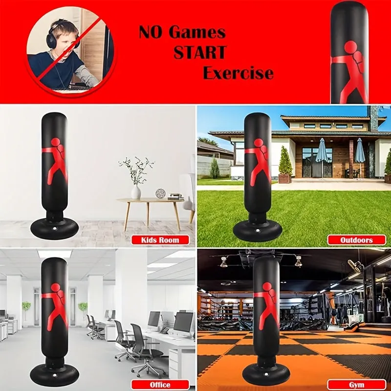 Inflatable Boxing Bag with Stand  Ultimate Holiday Gift Option