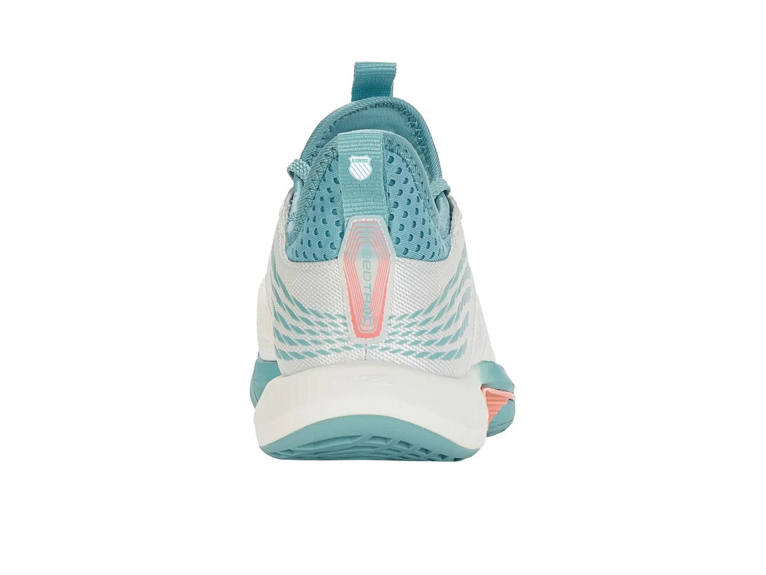 K-Swiss Women's SpeedTrac Tennis Shoes in Blanc De Blanc/Nile Blue/Desert Flower