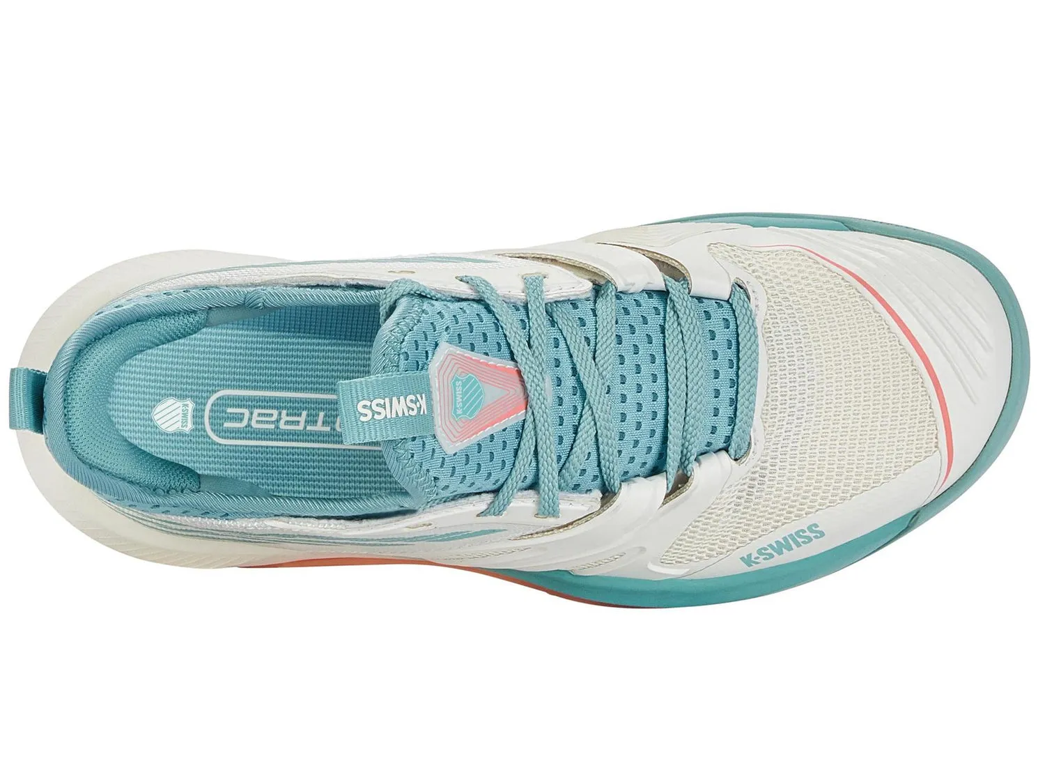 K-Swiss Women's SpeedTrac Tennis Shoes in Blanc De Blanc/Nile Blue/Desert Flower