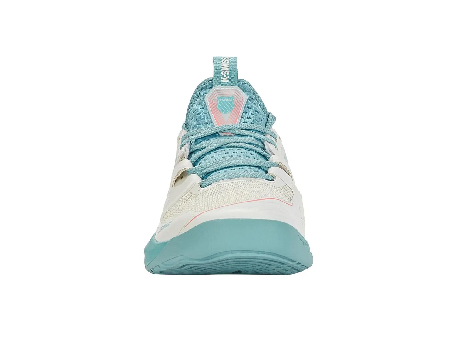 K-Swiss Women's SpeedTrac Tennis Shoes in Blanc De Blanc/Nile Blue/Desert Flower