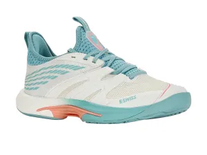 K-Swiss Women's SpeedTrac Tennis Shoes in Blanc De Blanc/Nile Blue/Desert Flower