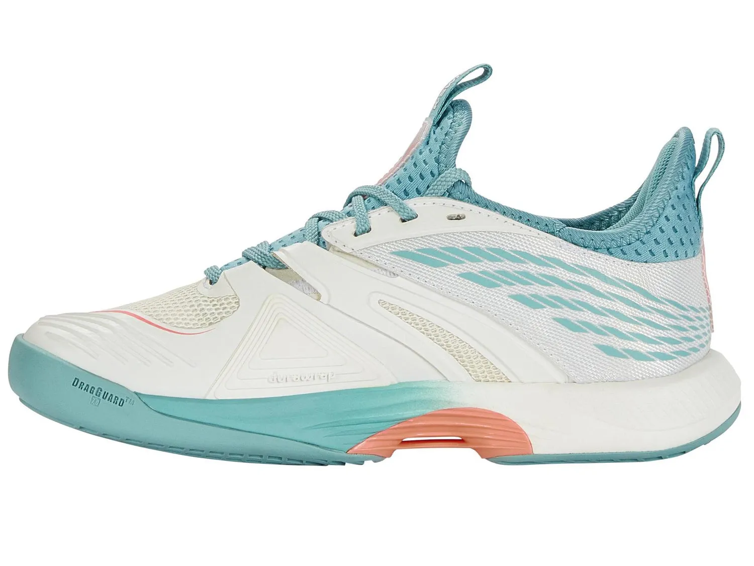 K-Swiss Women's SpeedTrac Tennis Shoes in Blanc De Blanc/Nile Blue/Desert Flower