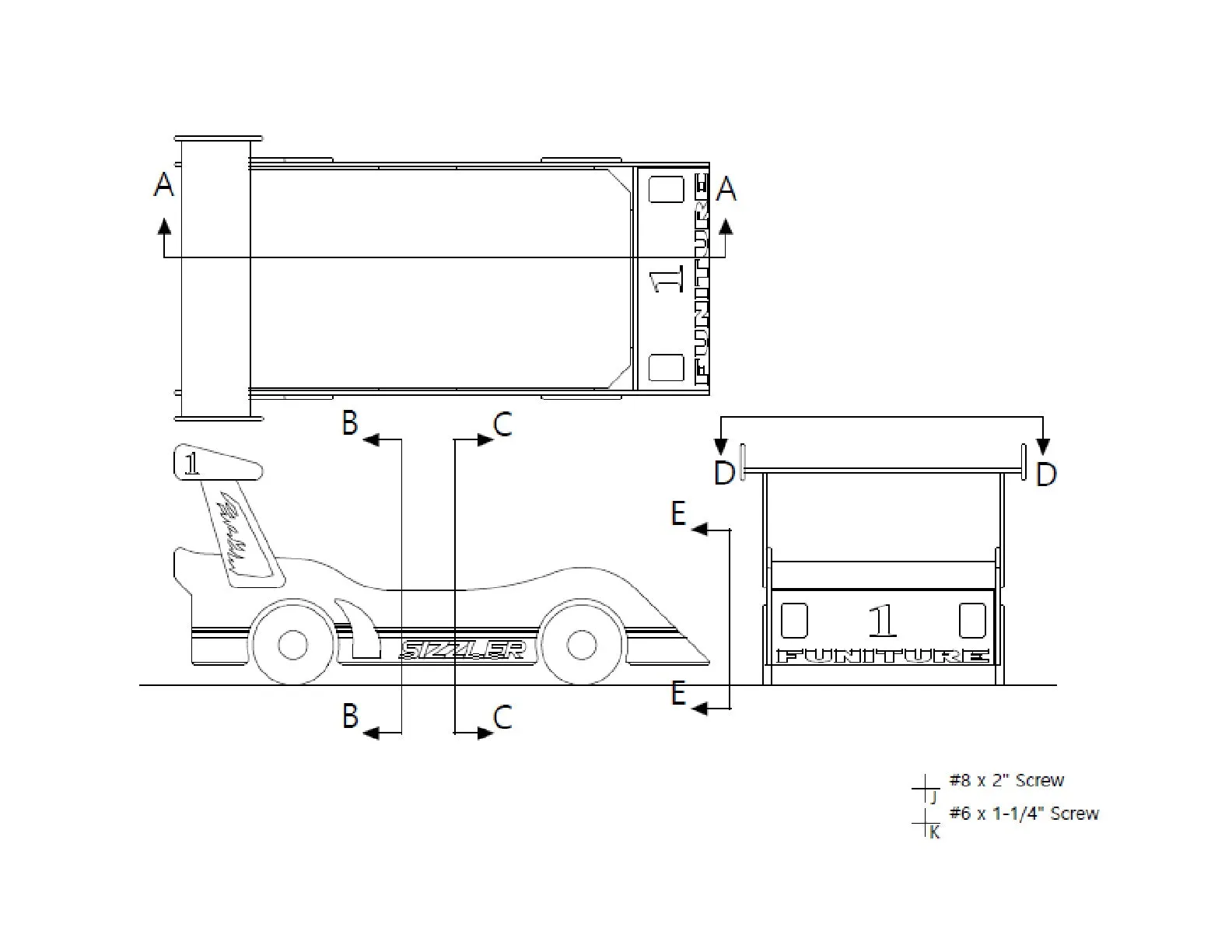 Kids Racing DIY Car Bed Plans - Woodworking DIY Plans - Single Size Children Bedroom Furniture