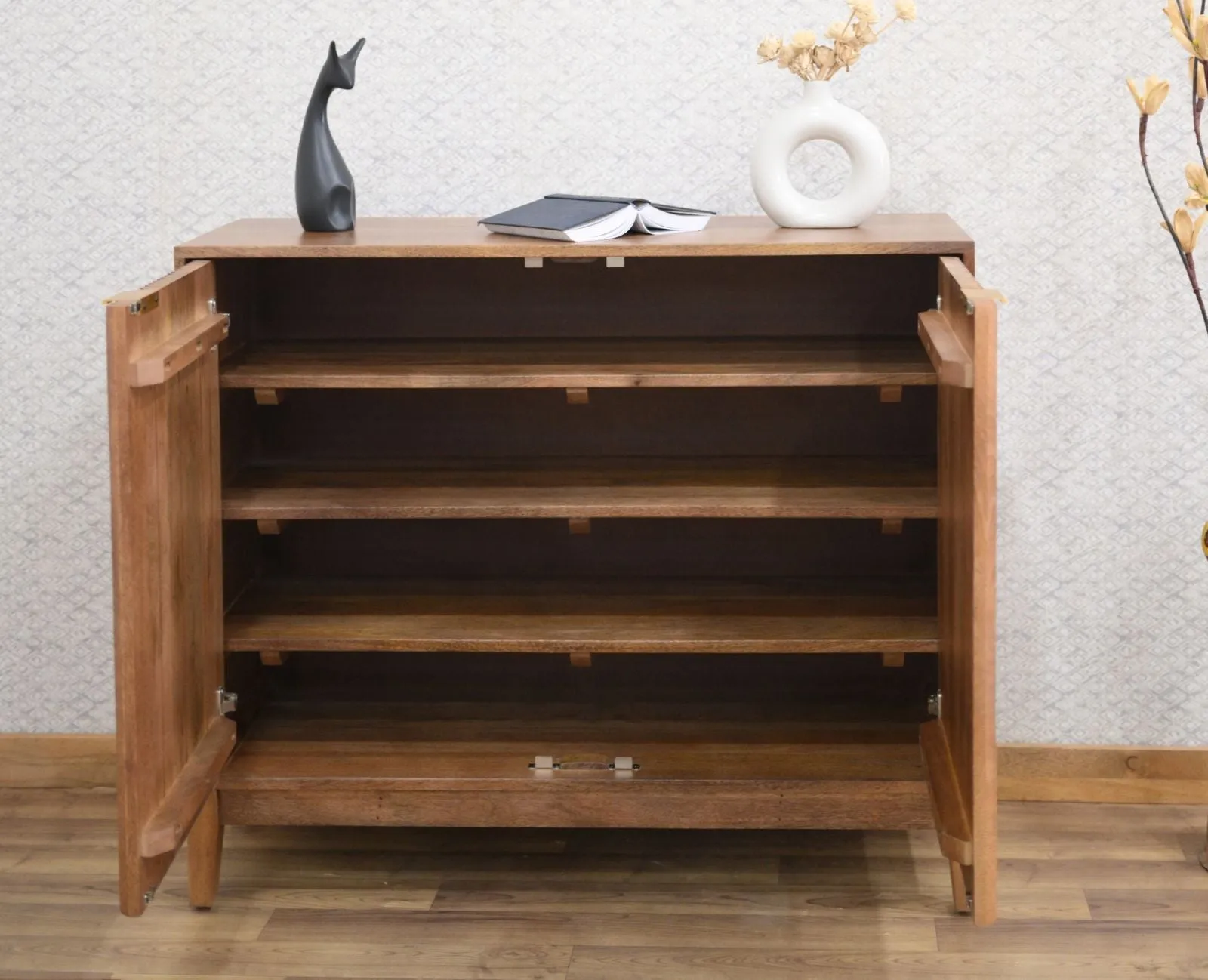 Manhattan Solid Wood Shoe Rack Two Door