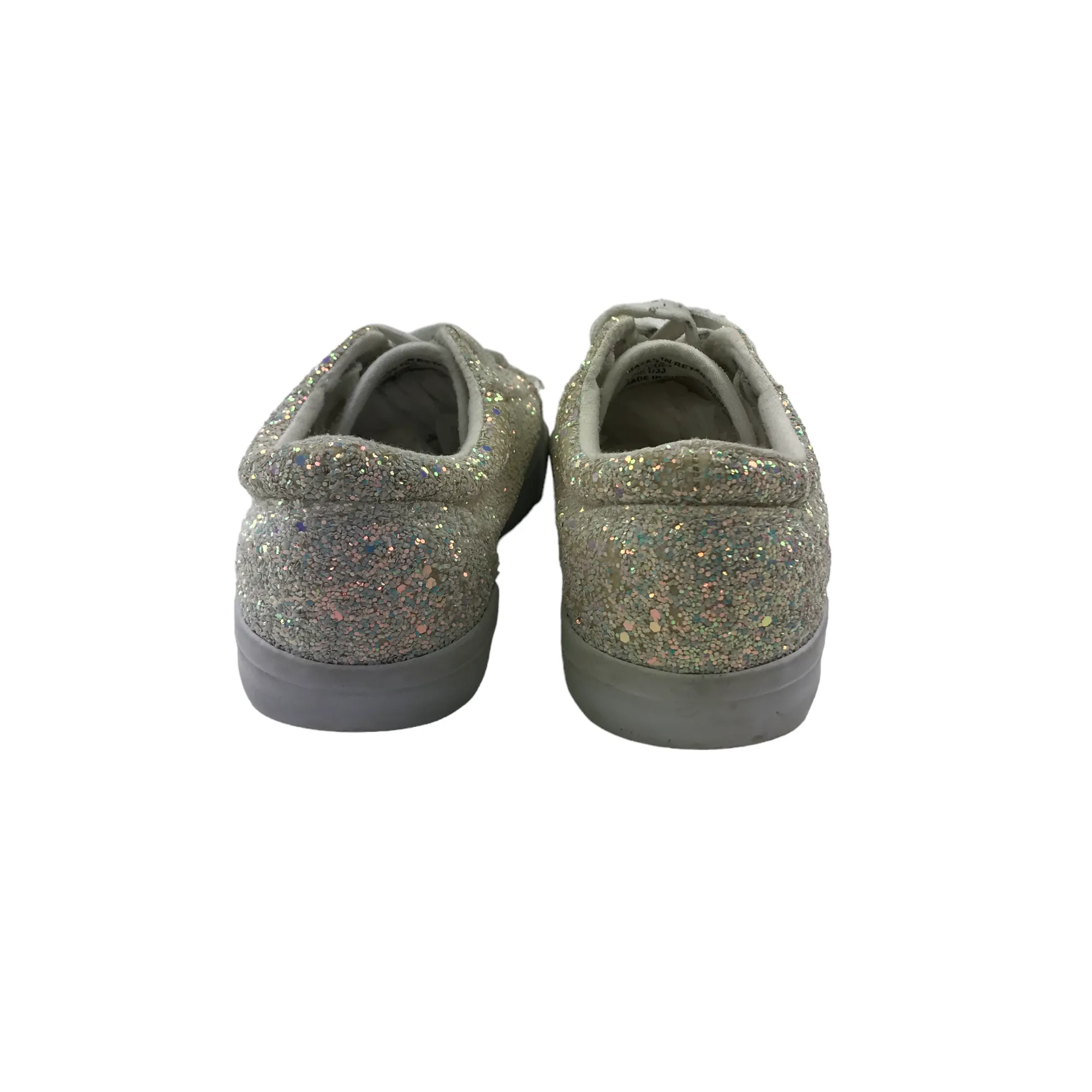 Matalan Trainers Size 1 White Glittery Laced