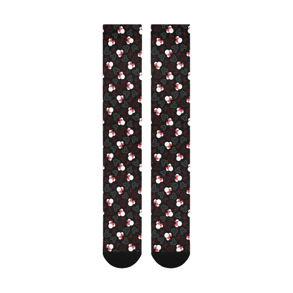 Mickey And Minnie Dots Over-The-Calf Socks