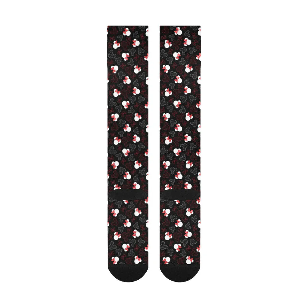 Mickey And Minnie Dots Over-The-Calf Socks
