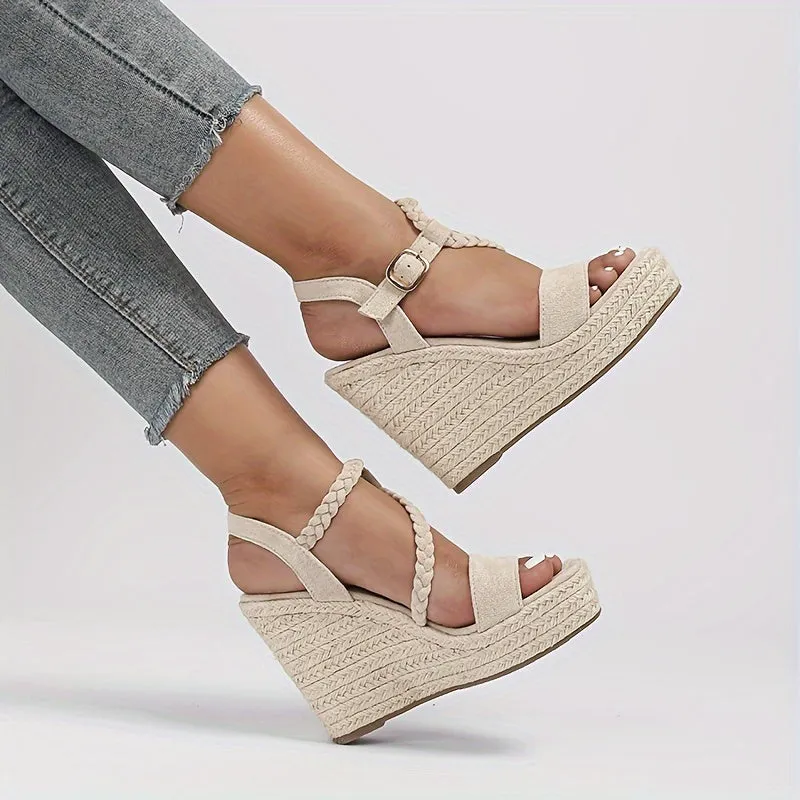 New Classic Square Waterproof High Heel Platform Wedge Shoes