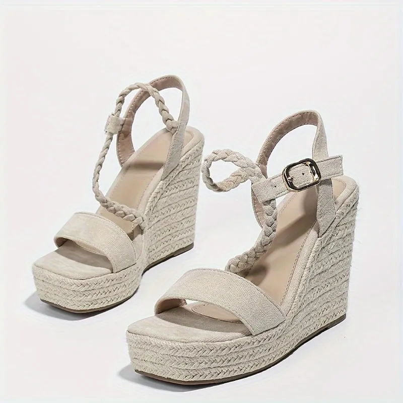 New Classic Square Waterproof High Heel Platform Wedge Shoes