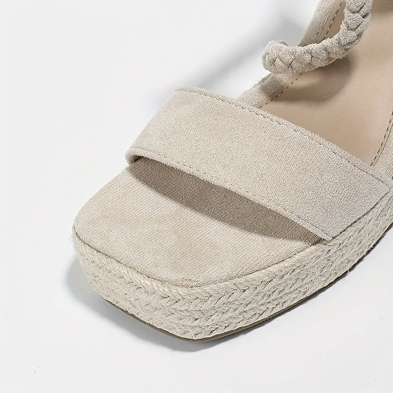 New Classic Square Waterproof High Heel Platform Wedge Shoes