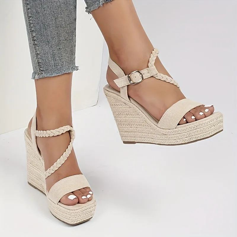 New Classic Square Waterproof High Heel Platform Wedge Shoes