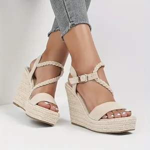 New Classic Square Waterproof High Heel Platform Wedge Shoes