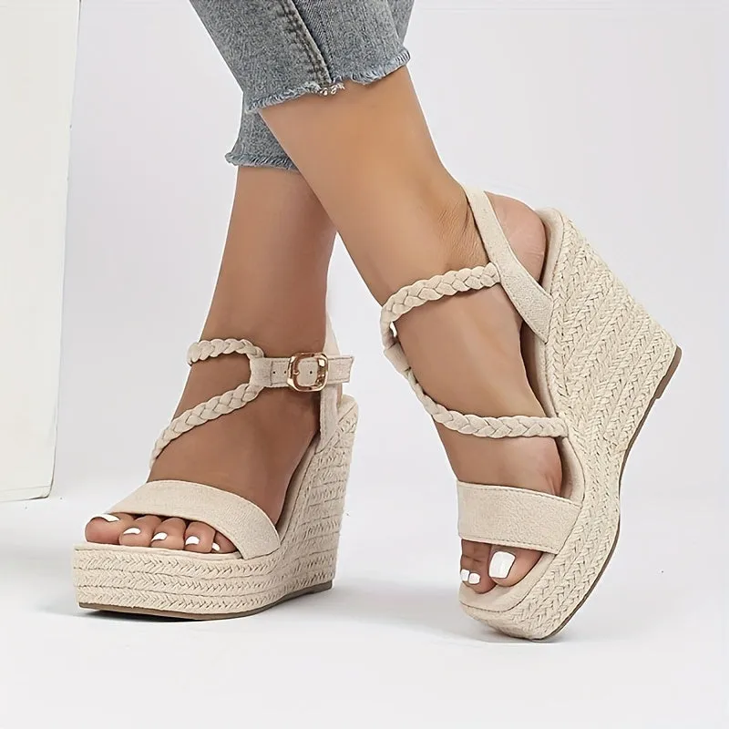 New Classic Square Waterproof High Heel Platform Wedge Shoes