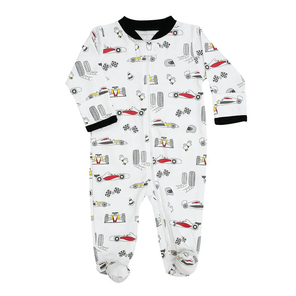 Noomie Zipper Footie Race Cars