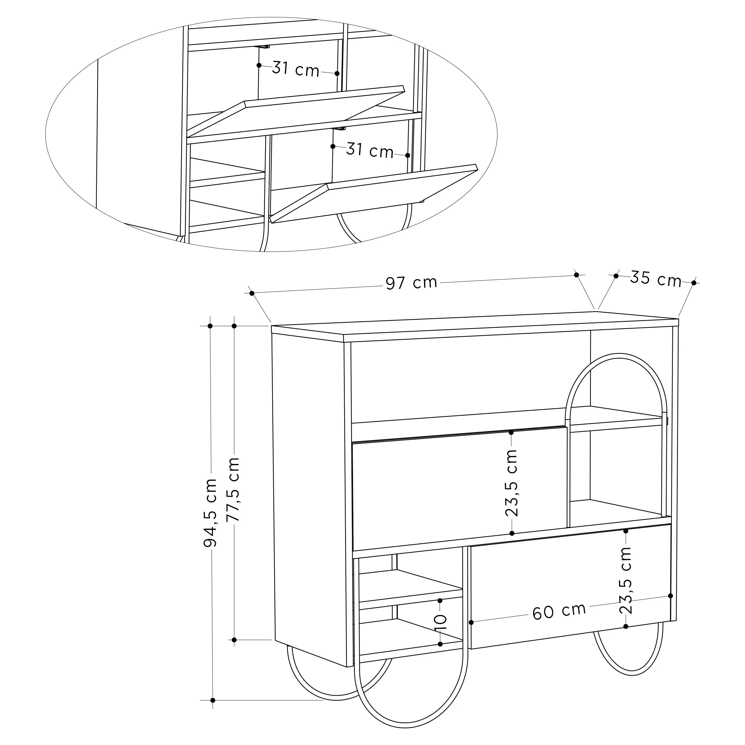 Norfolk Shoe Rack With Storage
