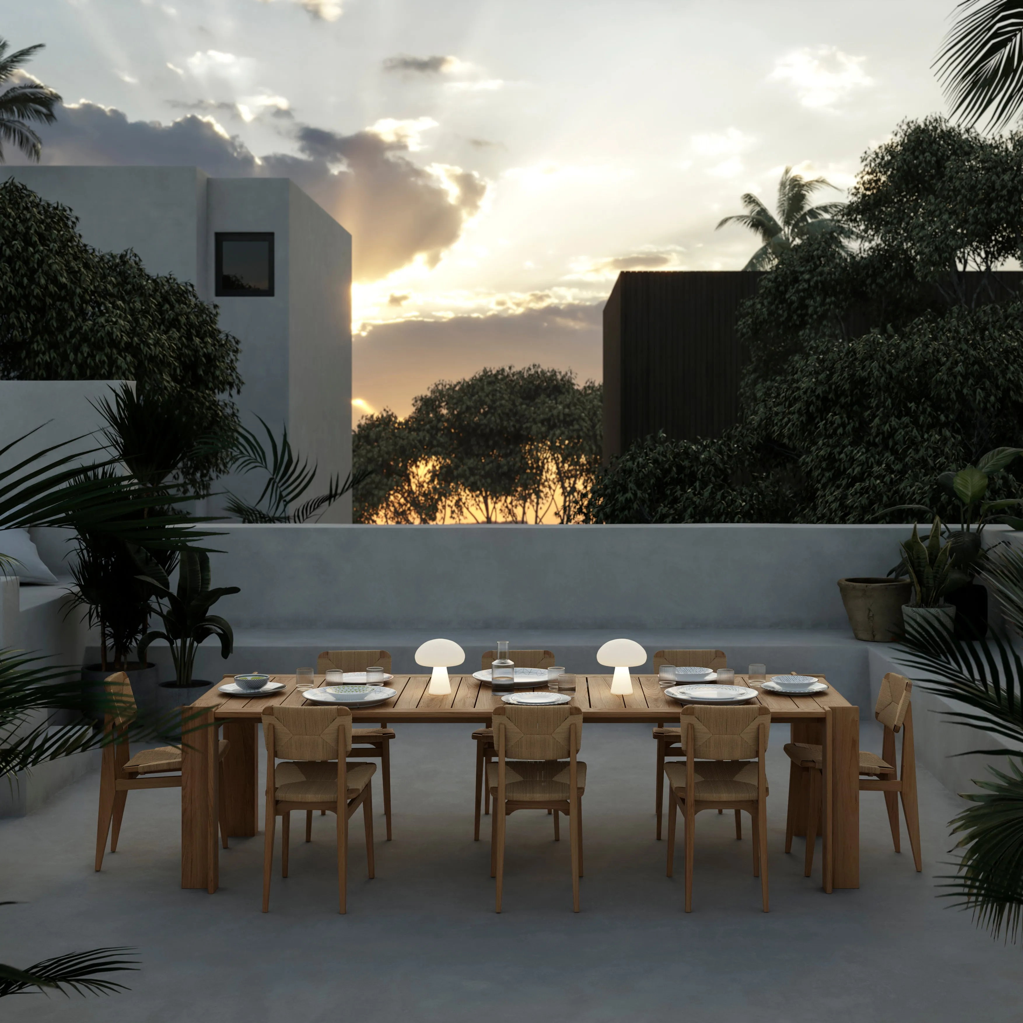 Obello Table Lamp: Outdoor