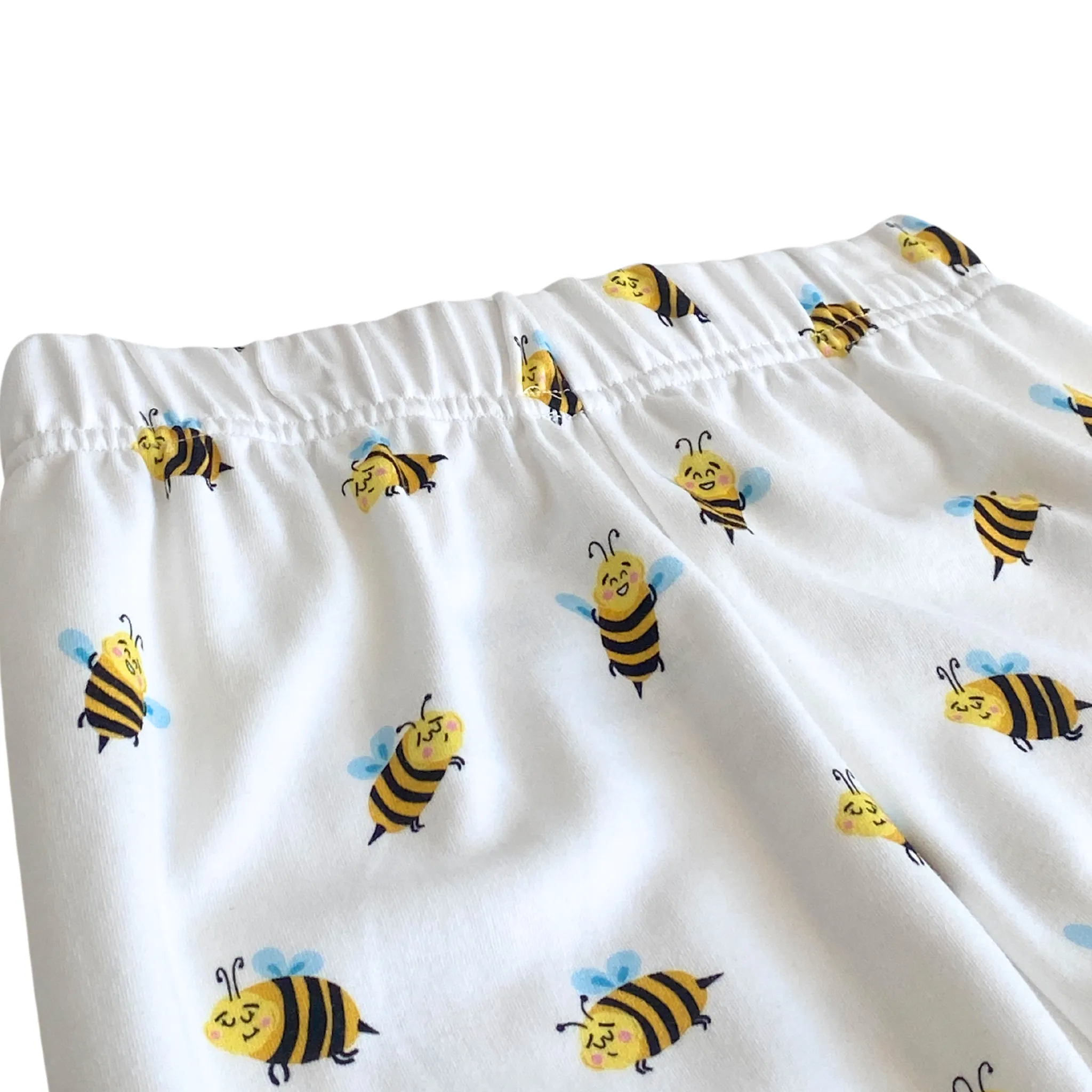 Organic Cotton Two Piece Pajama Set with Bee Print For Kids