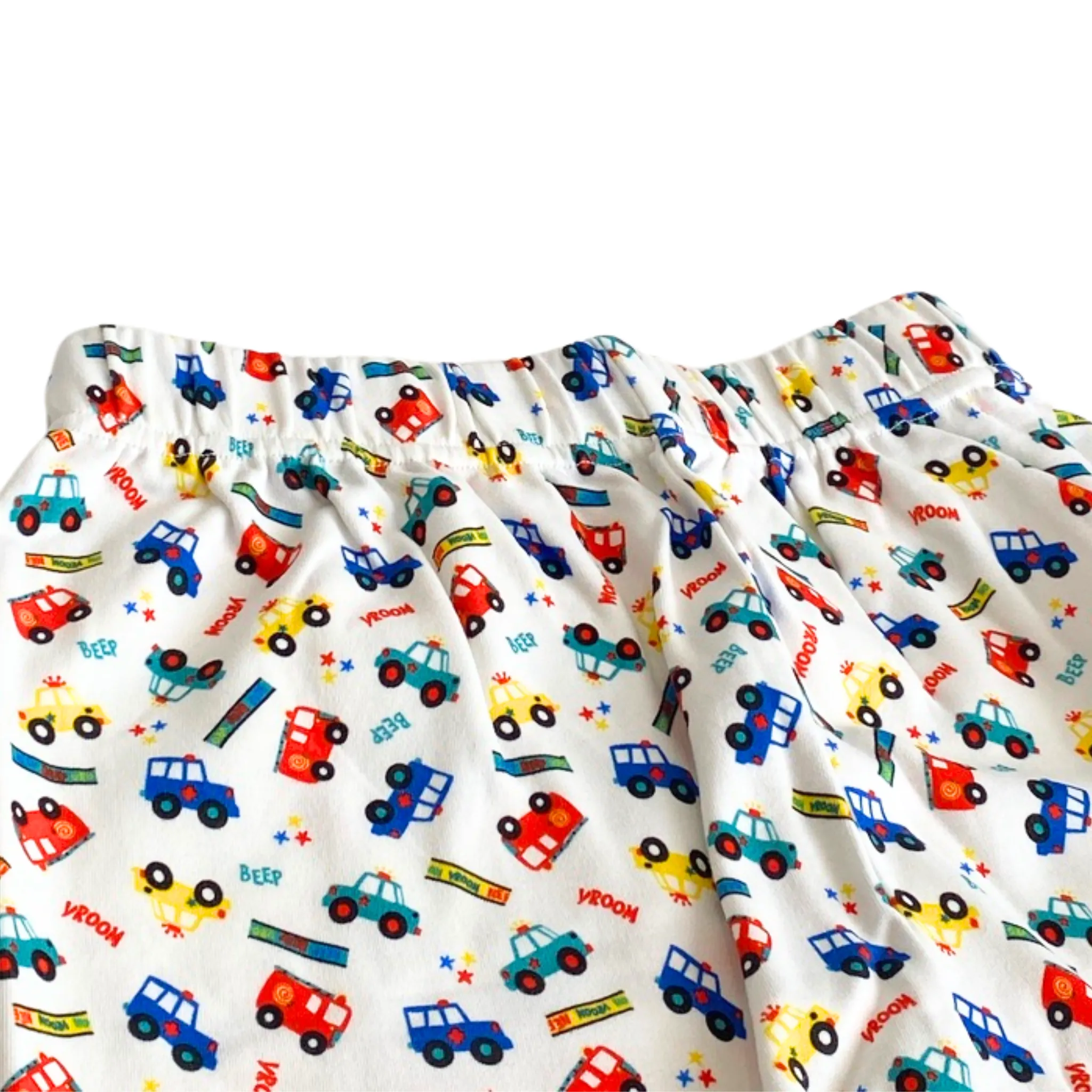 Organic Cotton Two Piece Pajama Set with Cars For Kids