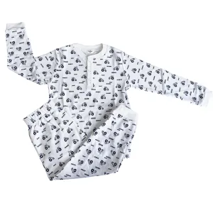 Organic Cotton Two Piece Pajama Set With Tractors For Kids