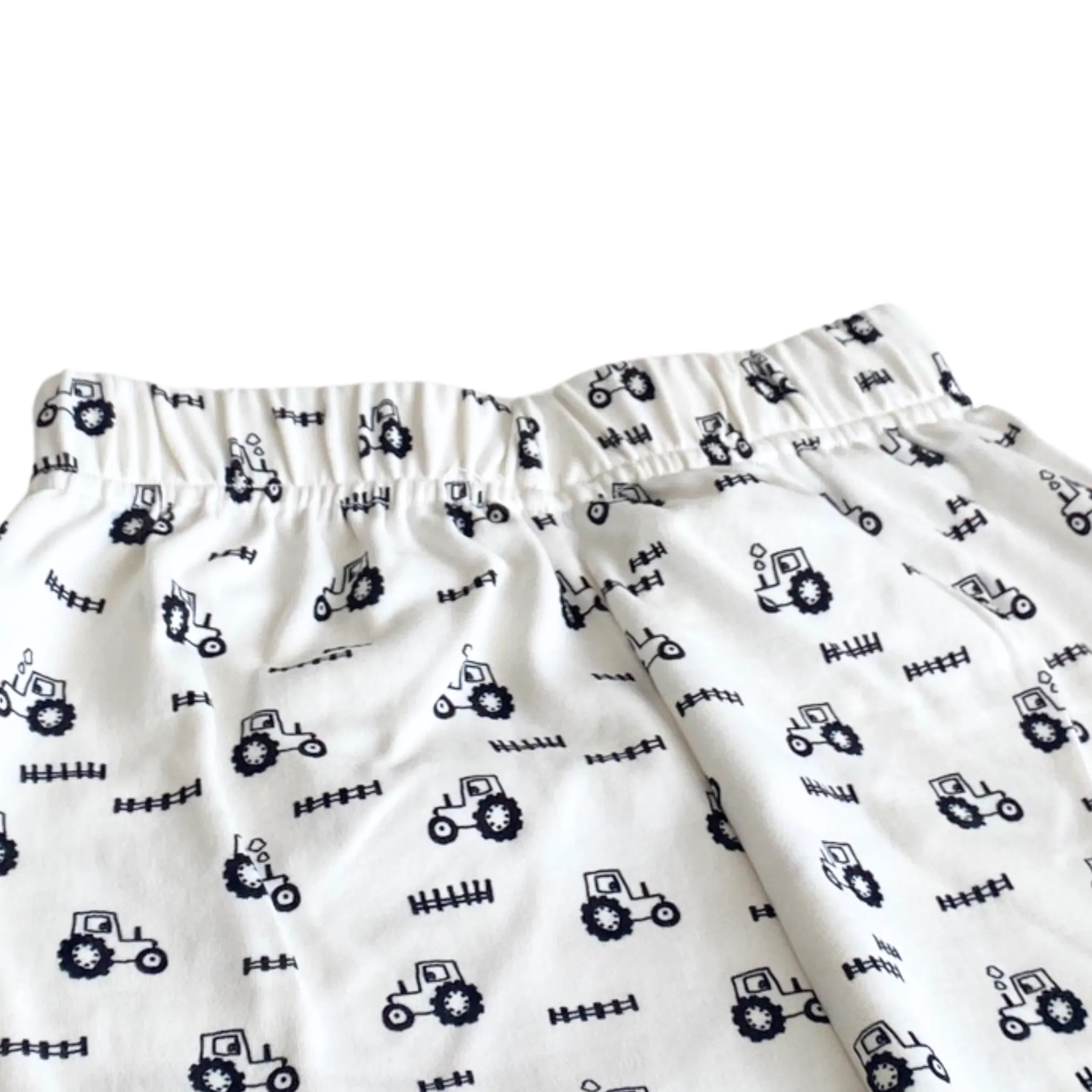 Organic Cotton Two Piece Pajama Set With Tractors For Kids