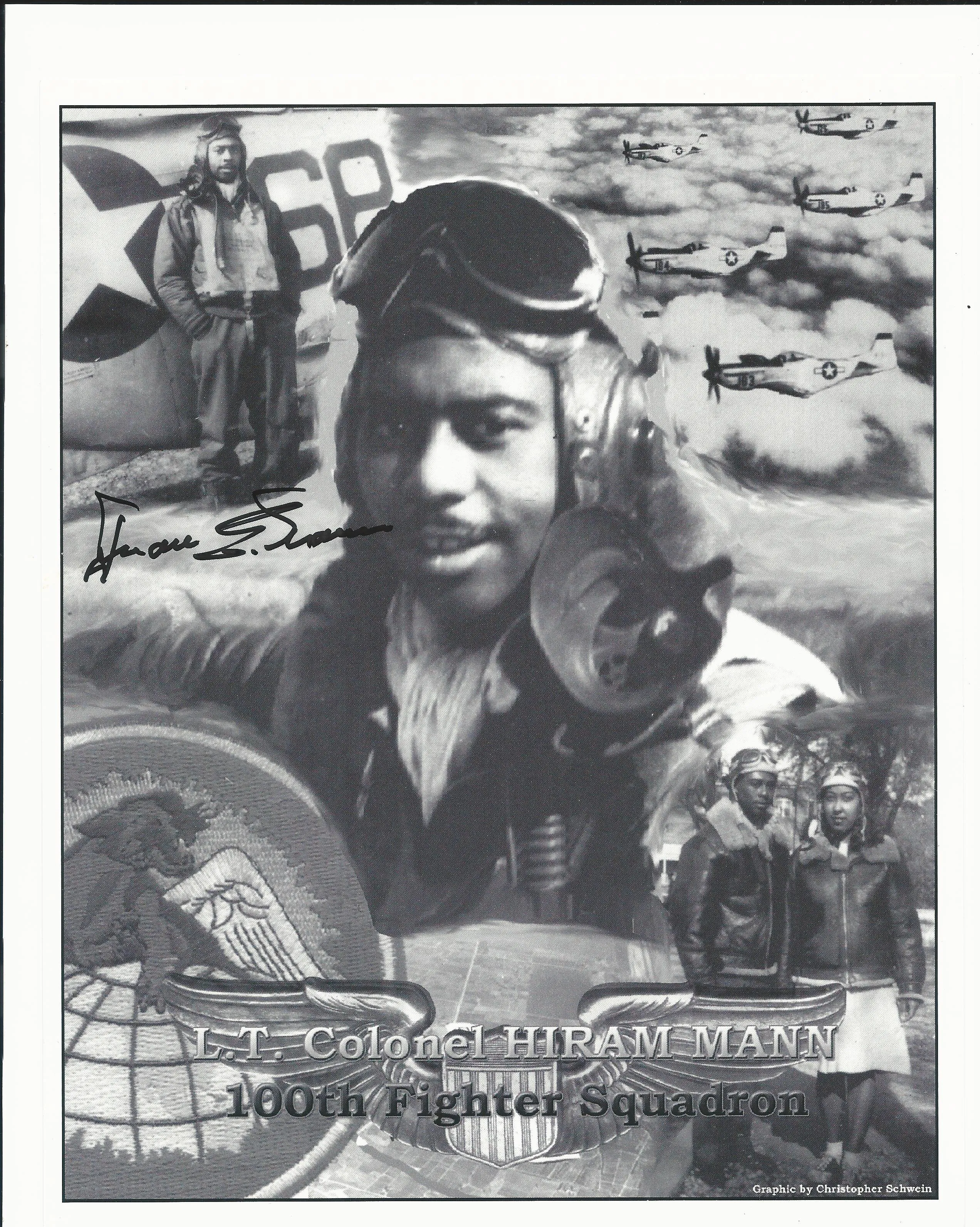 Original U.S. WWII Tuskegee Airmen Pilot Lt. Colonel Hiram Mann Named Grouping - 332nd Fighter Group