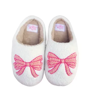 Pink Bow Comfy Slippers
