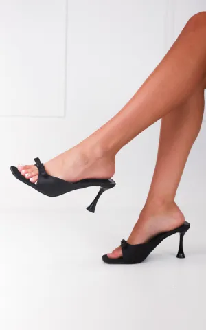(Preorder) Kitty Mule Heels - Black