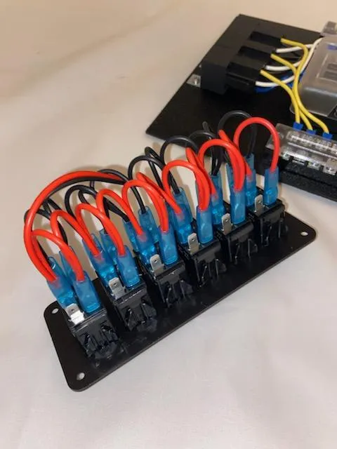 Race Car Fuse/ Relay Panel Block 8 Way WITH SWITCHES