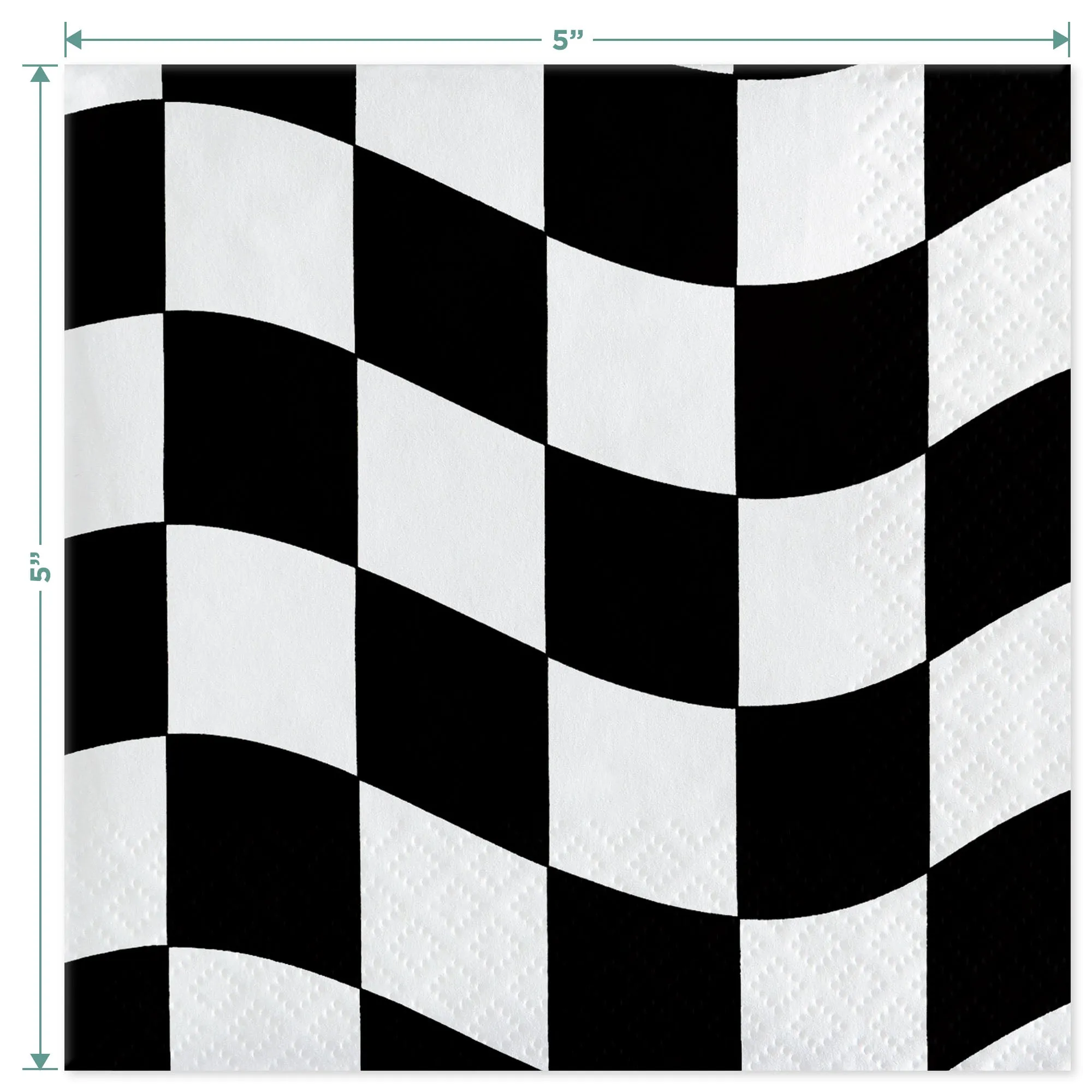 Race Party Supplies - Start Your Engines Paper Dessert Plates and Chekcered Racing Flag Beverage Napkins (Serves 16)