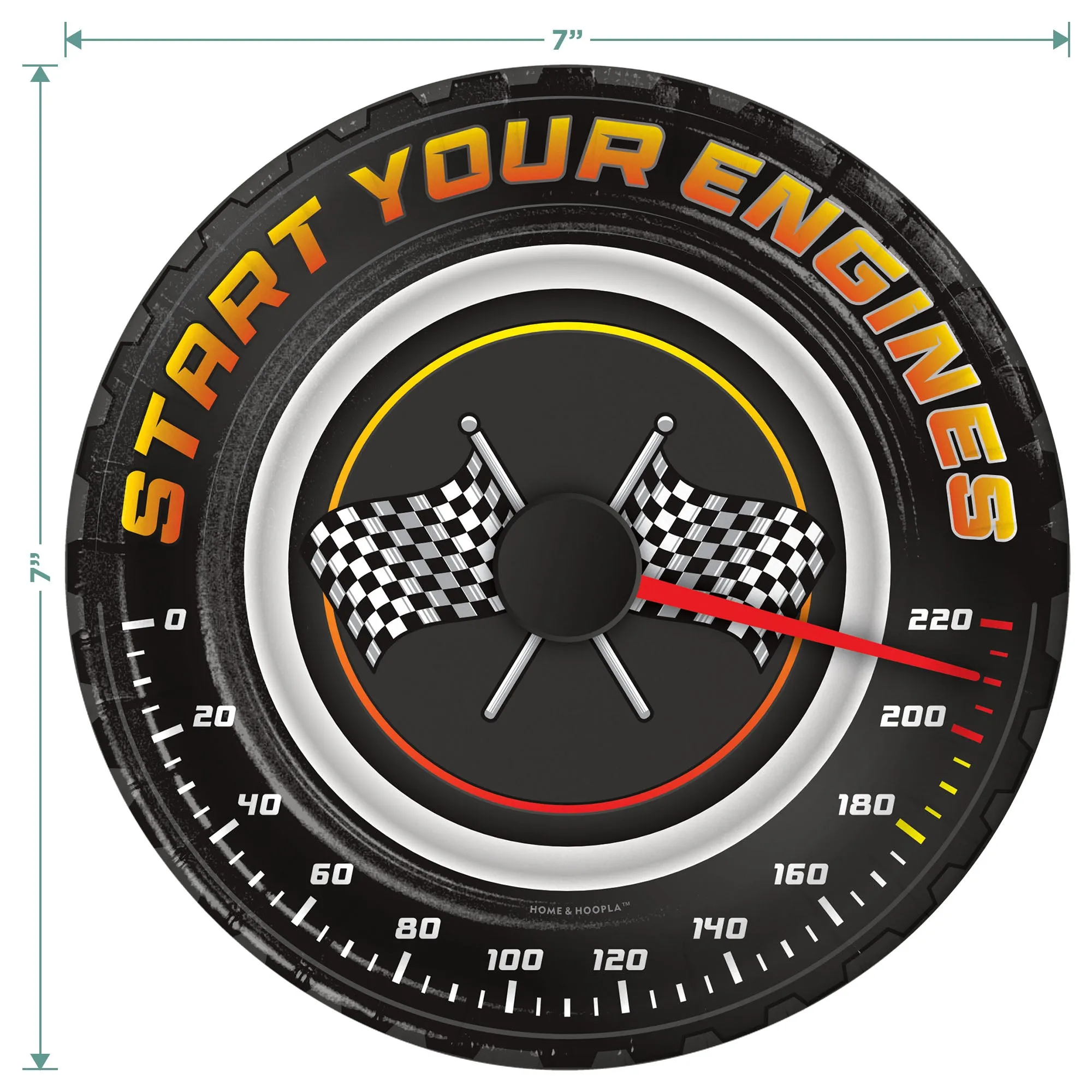 Race Party Supplies - Start Your Engines Paper Dessert Plates and Chekcered Racing Flag Beverage Napkins (Serves 16)