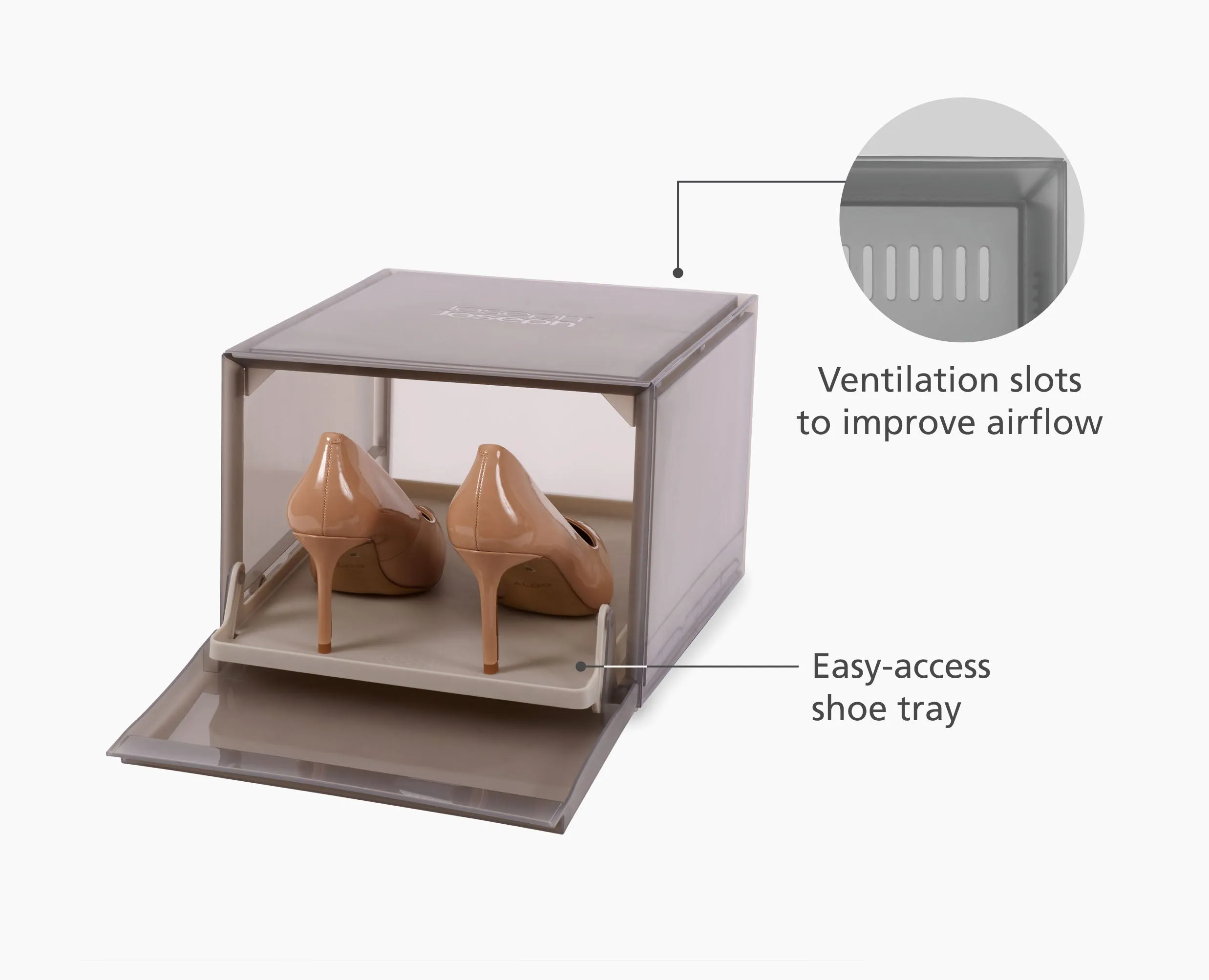 ShoeCase 6-piece Grey Shoe Storage Box