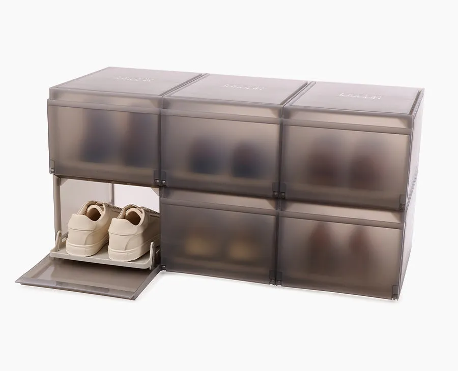 ShoeCase 6-piece Grey Shoe Storage Box